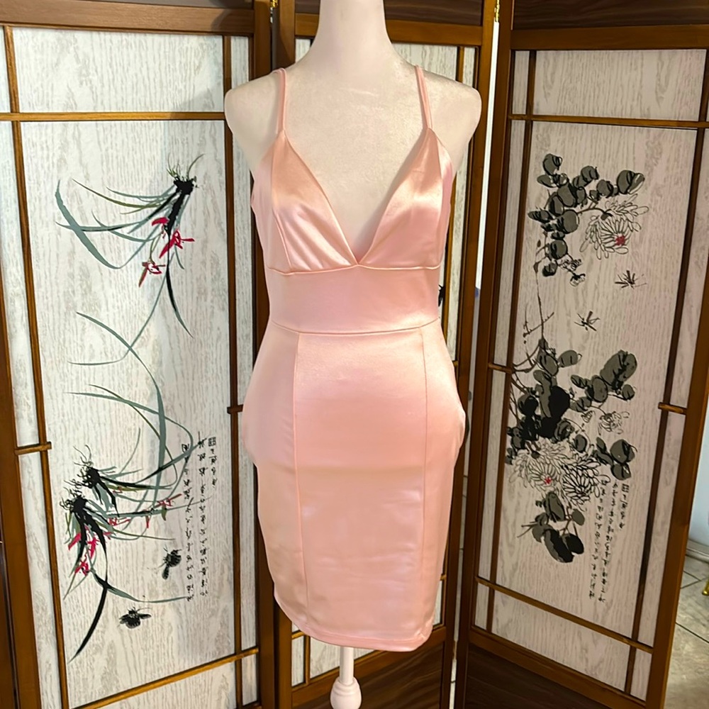 Pink Sweetheart Satin Dress